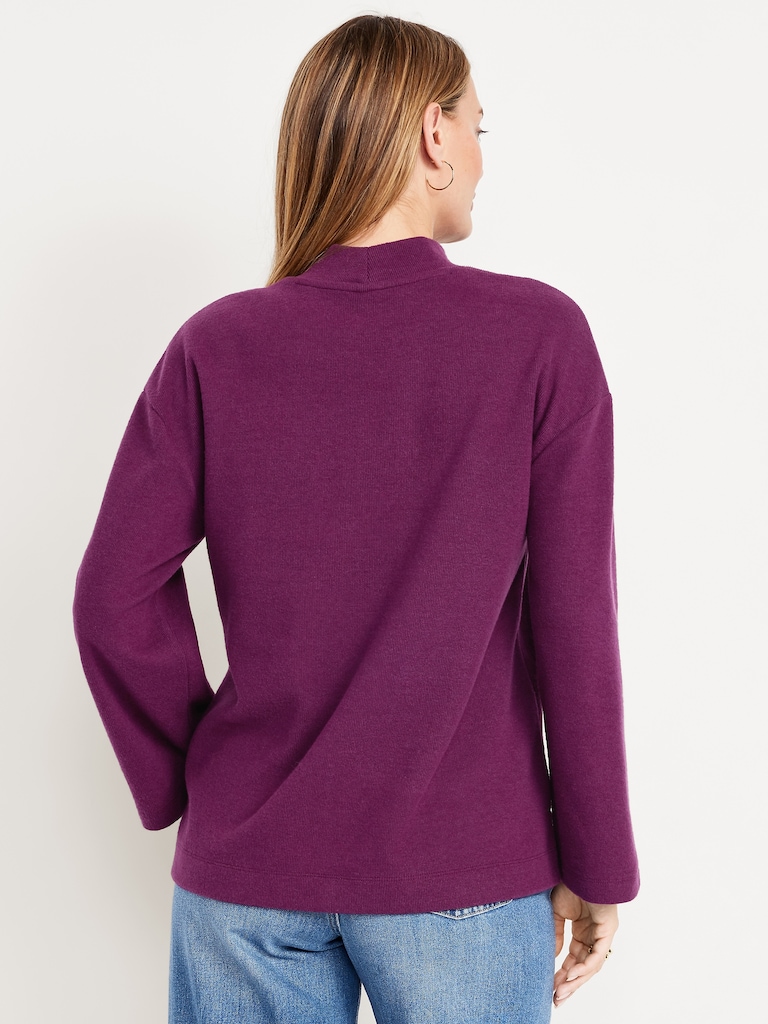 Cozy Mock-Neck Tunic Sweater