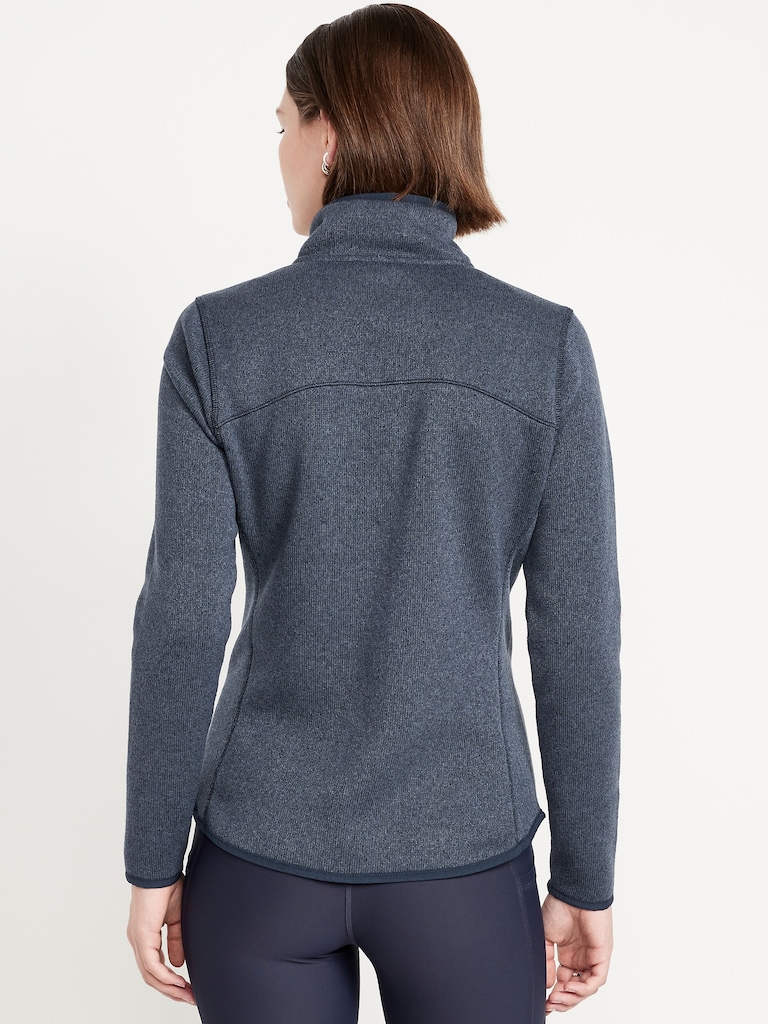 Fitted Sweater Fleece Zip Jacket