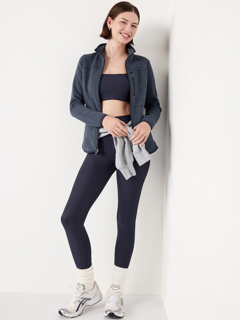 Fitted Sweater Fleece Zip Jacket