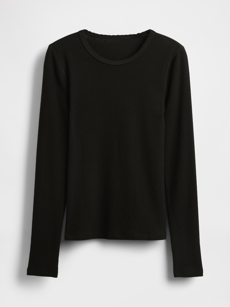Pointelle Rib T-Shirt