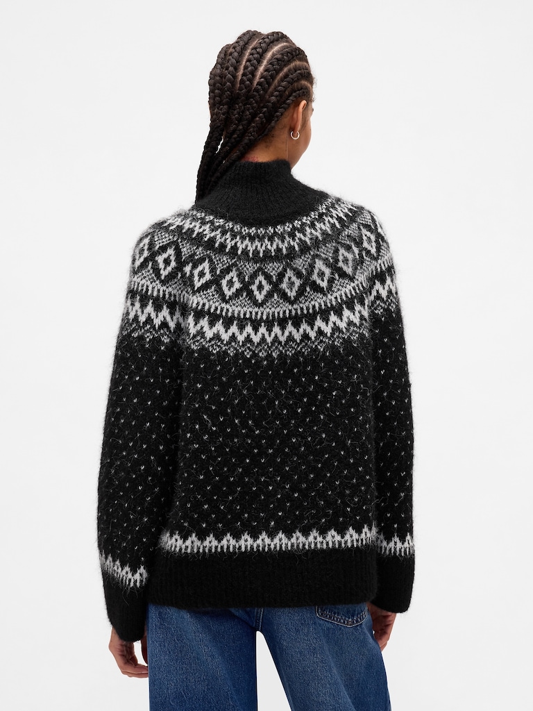 Fuzzy Oversized Turtleneck Sweater