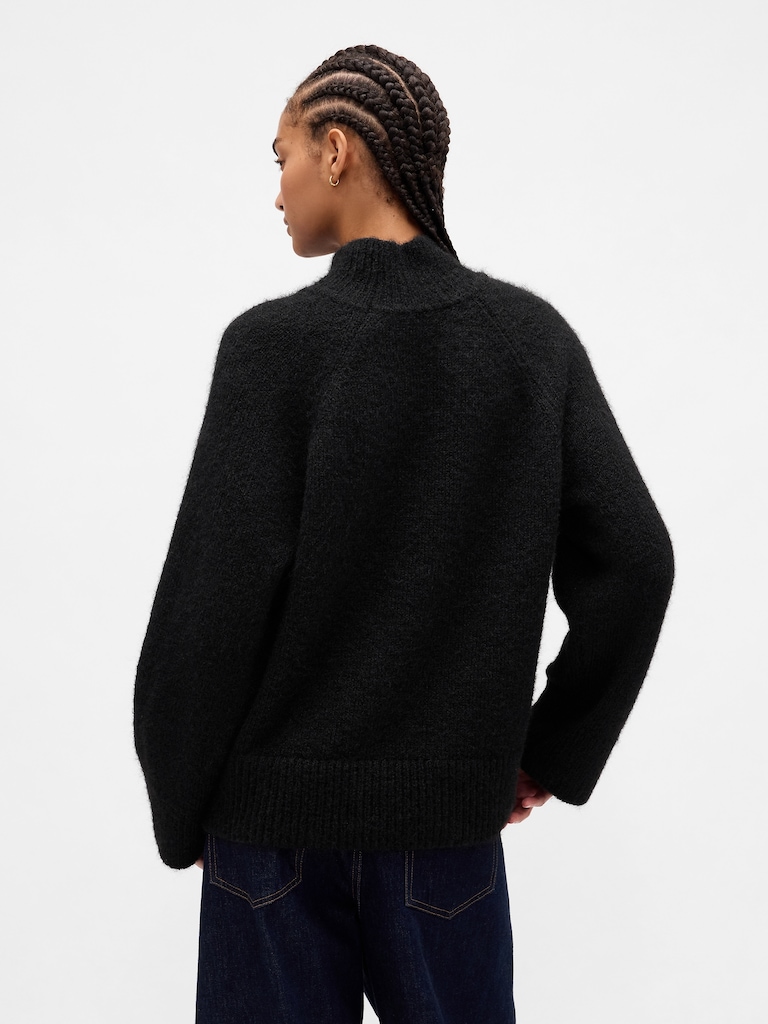 Fuzzy Oversized Turtleneck Sweater