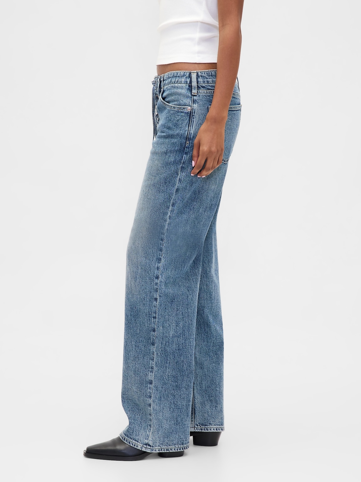Low Rise '90s Loose Lace-Up Jeans