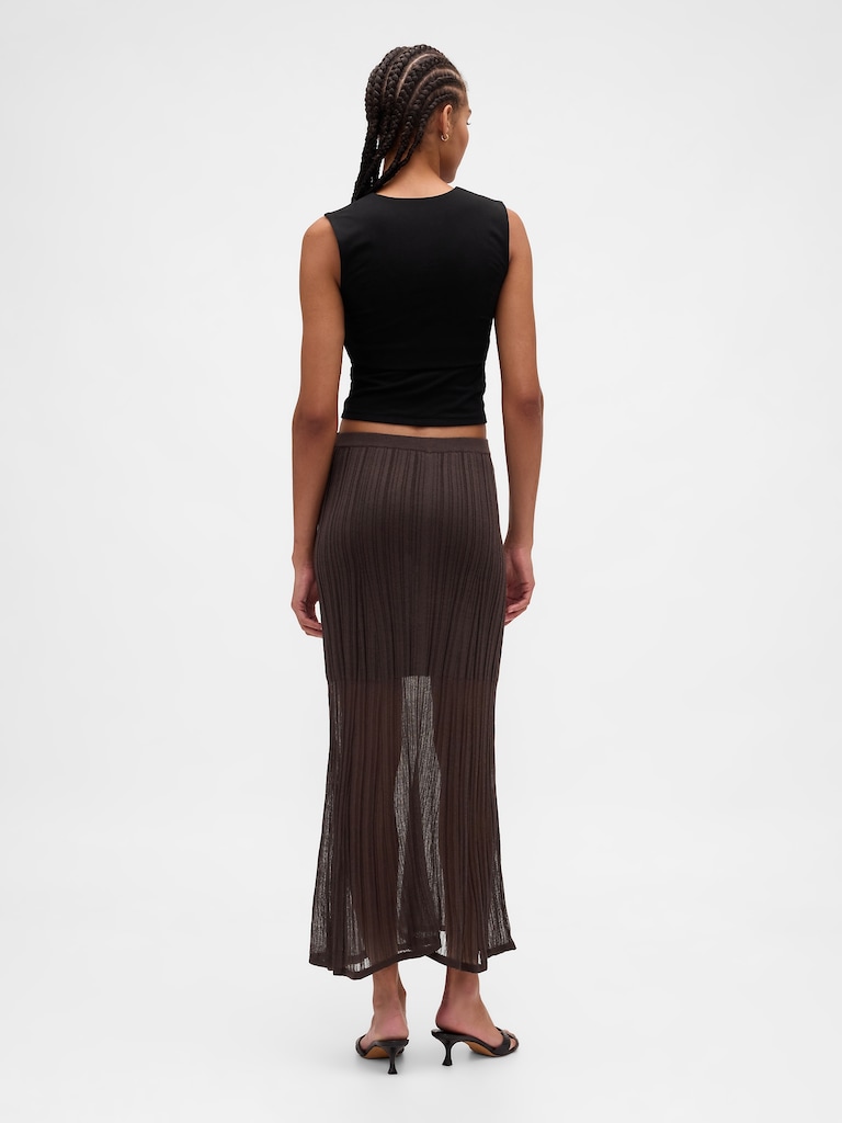 Sheer Maxi Sweater Skirt