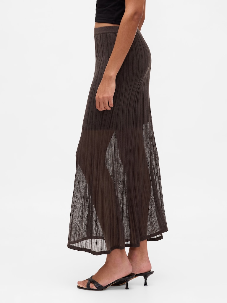 Sheer Maxi Sweater Skirt