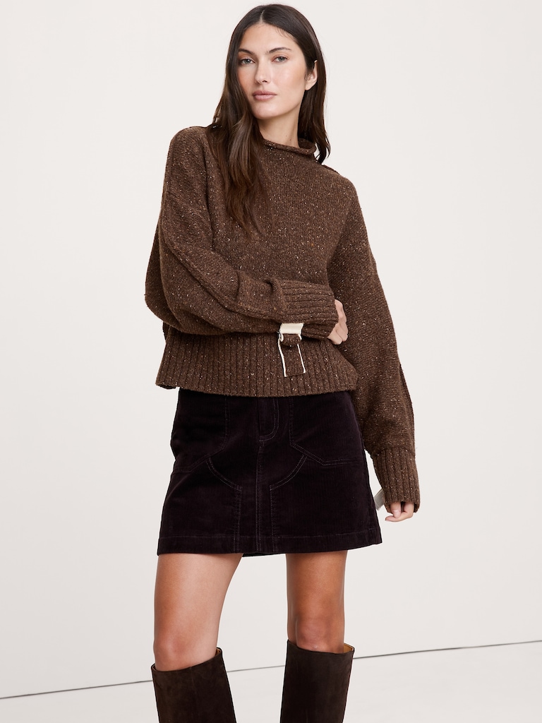 Italian Wool-Blend Utility Sweater