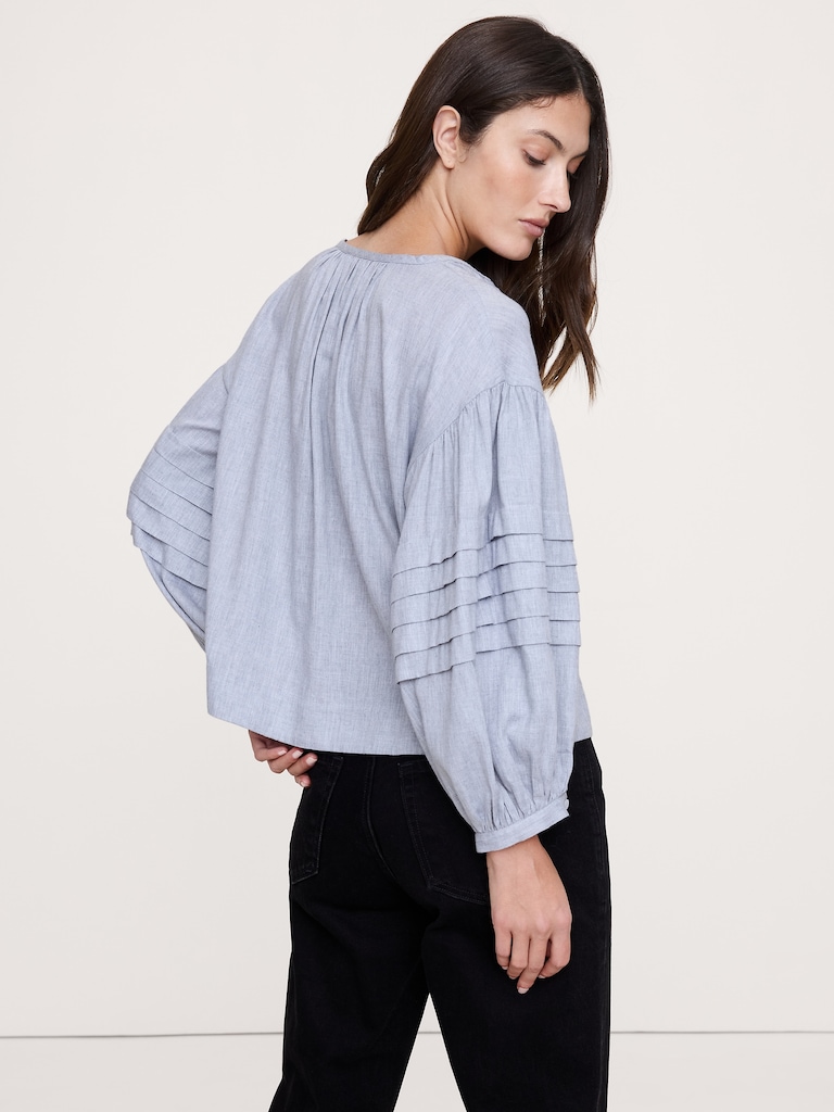 Flannel Peasant Blouse