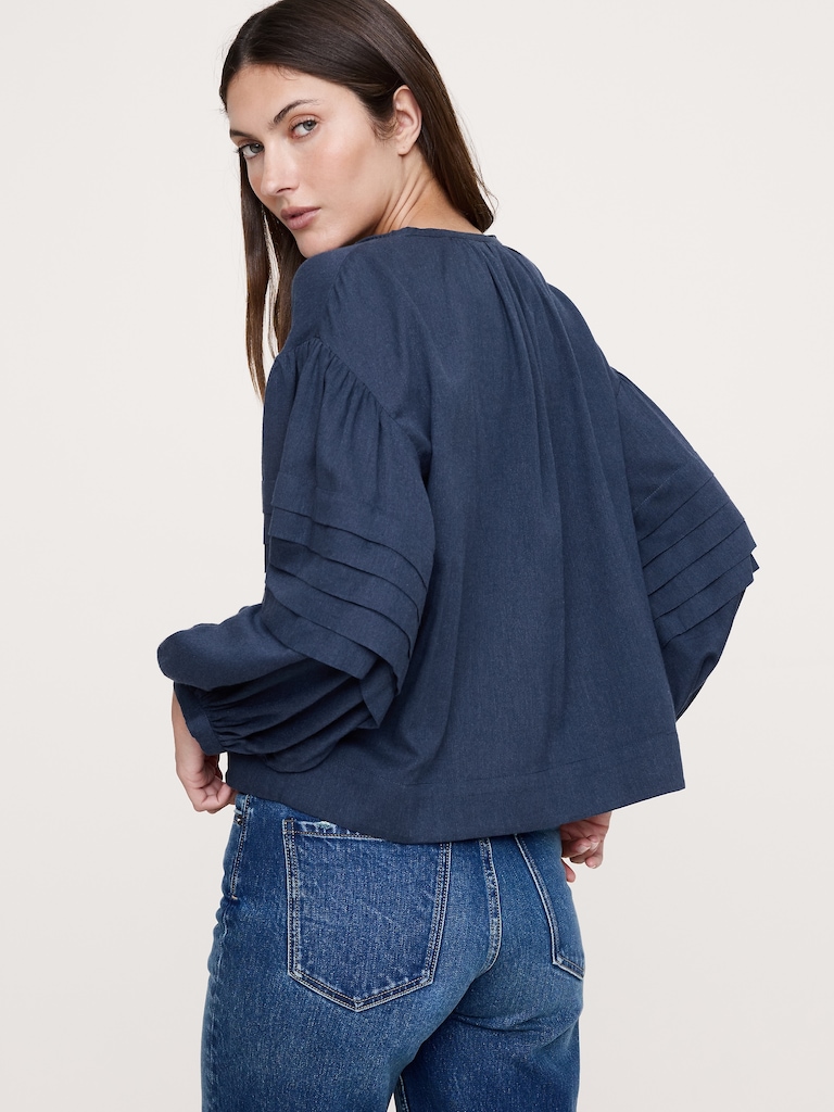 Flannel Peasant Blouse