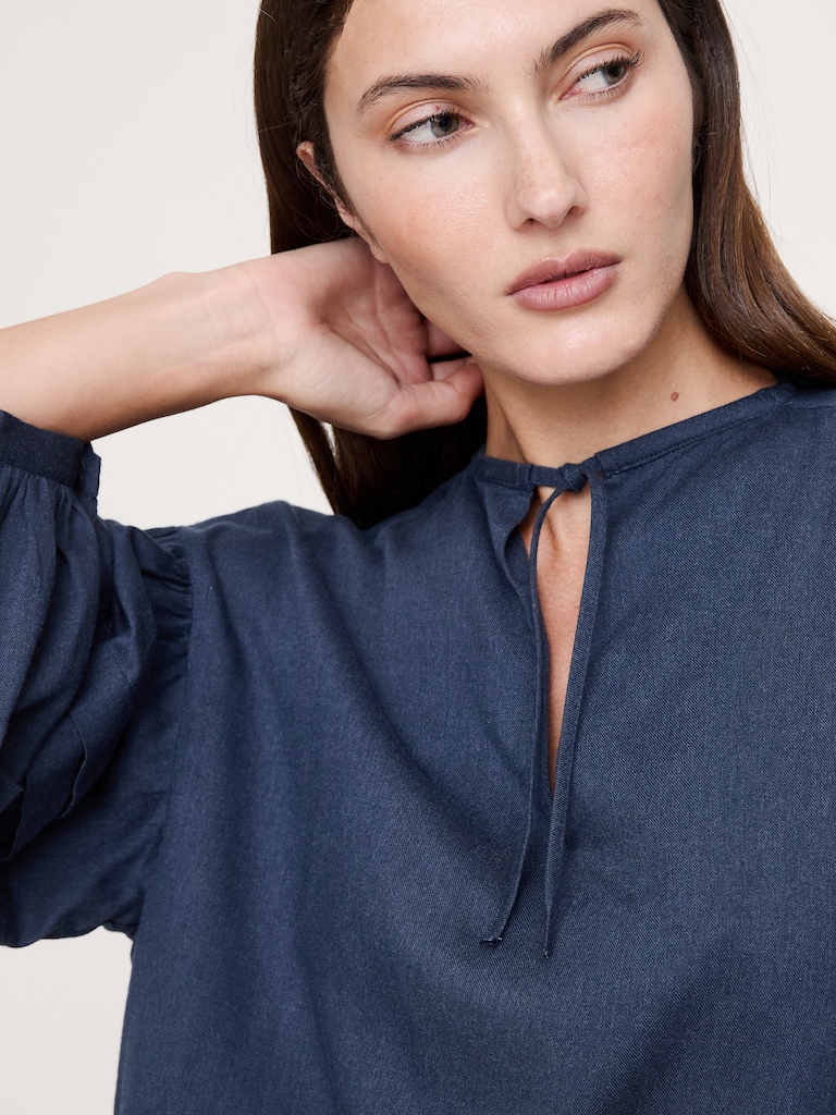 Flannel Peasant Blouse