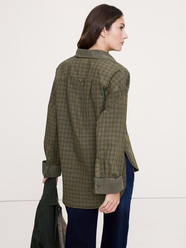 Oversized Cotton Poplin Banker Shirt