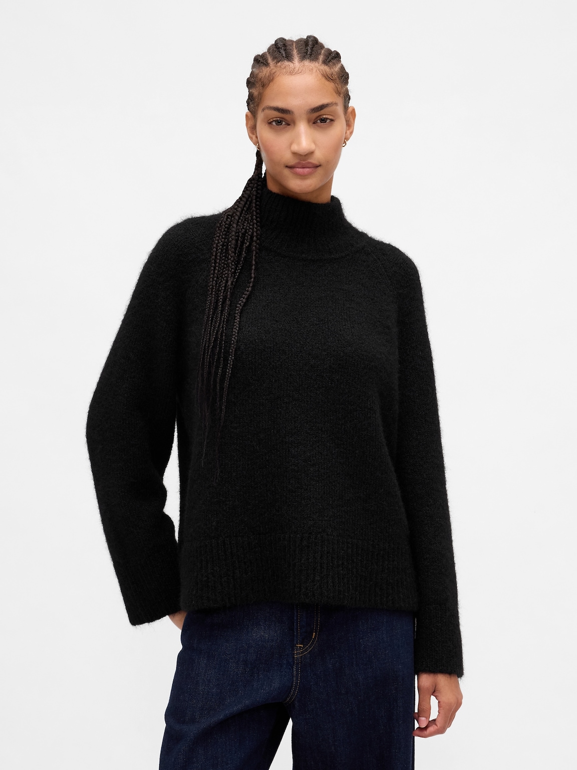 Fuzzy Oversized Turtleneck Sweater