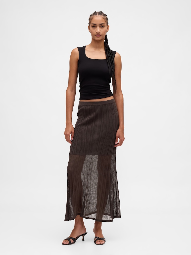 Sheer Maxi Sweater Skirt