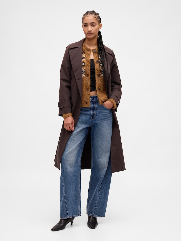 Fuzzy Fair Isle Cardigan Sweater