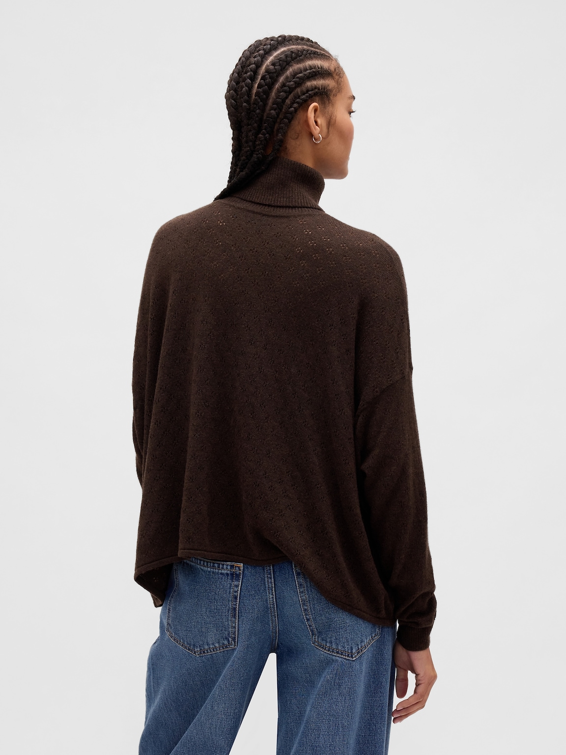 Oversized Pointelle Turtleneck