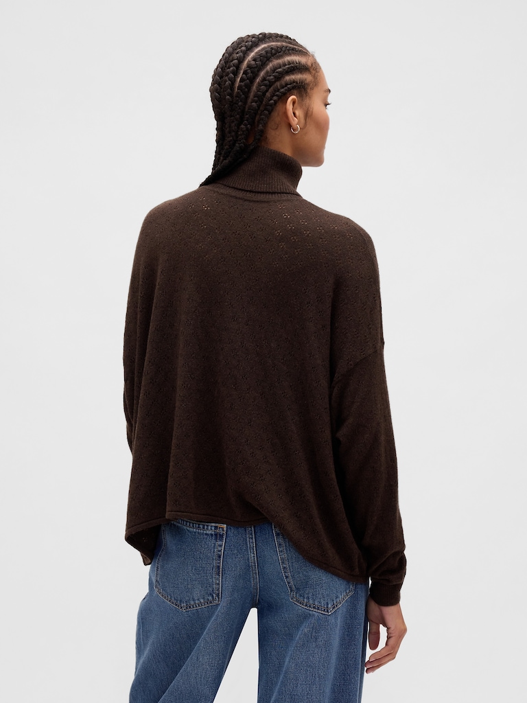 Oversized Pointelle Turtleneck