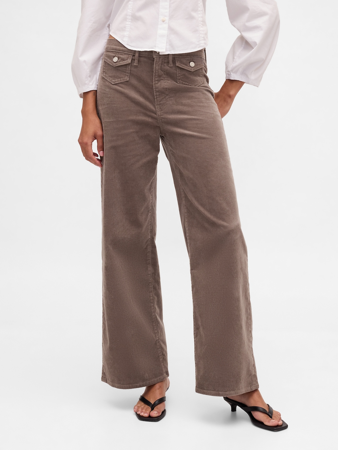 High Rise Stride Corduroy Wide-Leg Pants