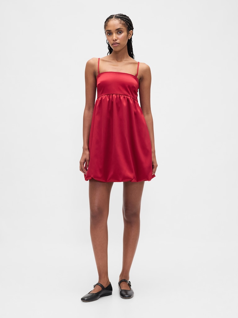 Poplin Bubble Mini Dress