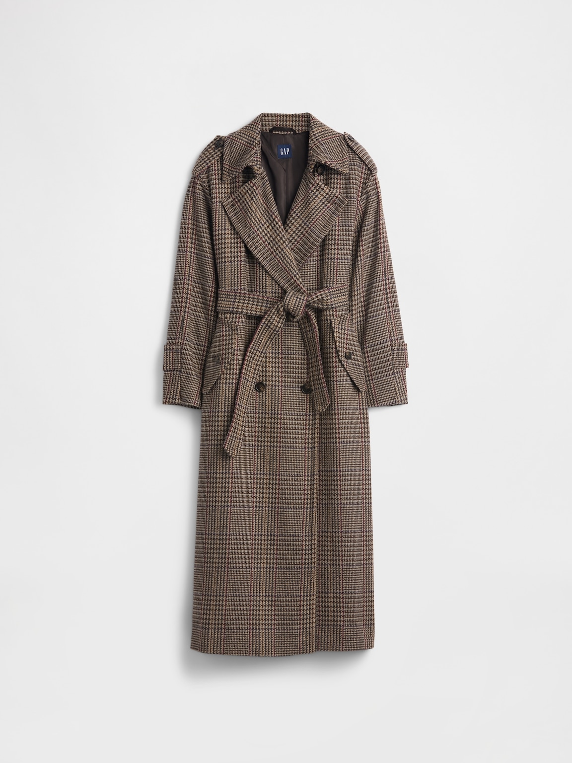 Wool-Blend Herringbone Trench Coat