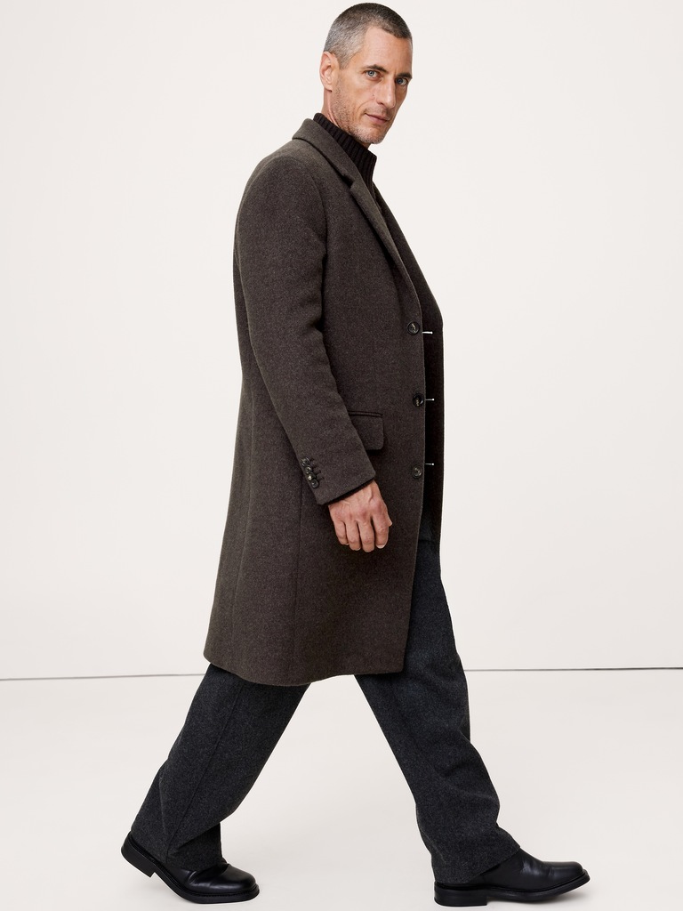 Italian Melton Wool-Blend Top Coat