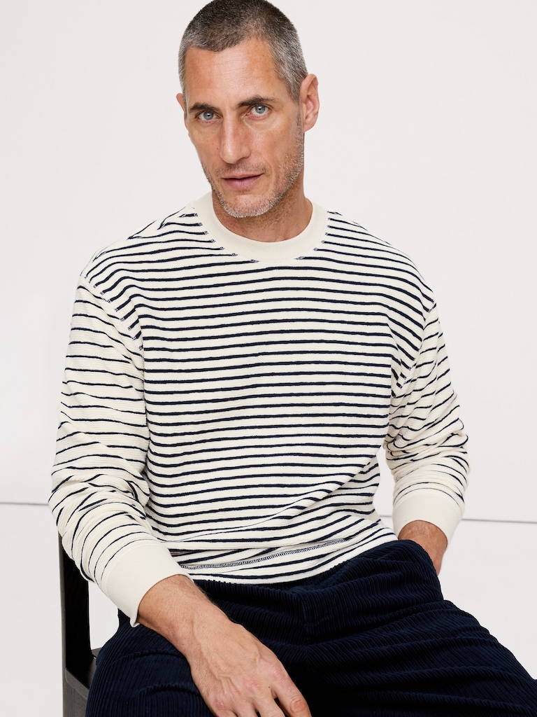 Mixed Stripe Relaxed Jersey T-Shirt
