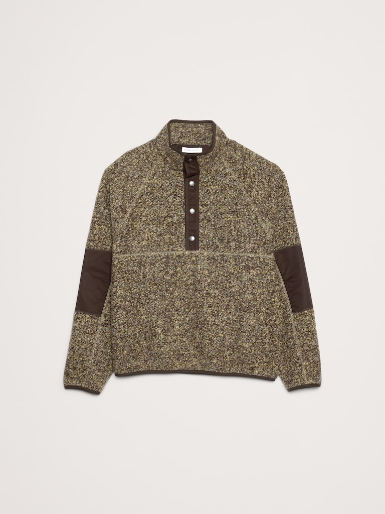 Bouclé Fleece Pullover Sweatshirt