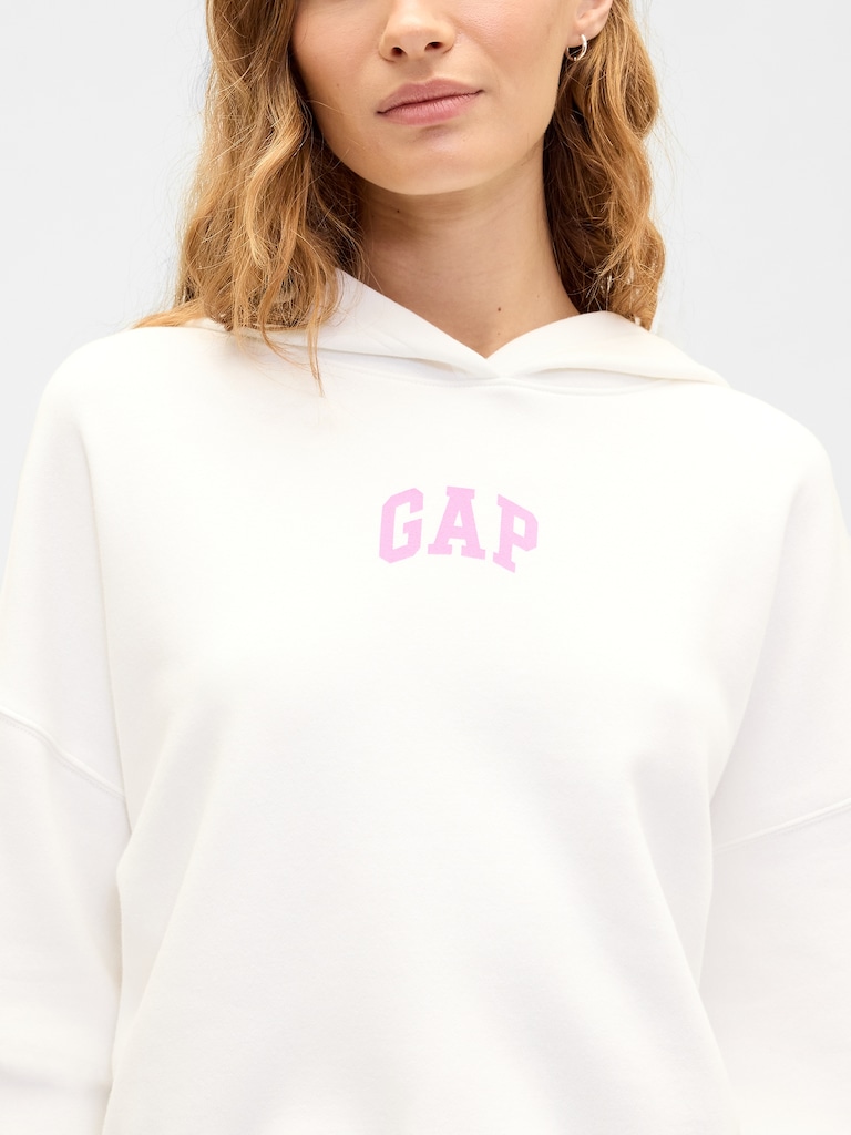 Relaxed Gap Mini-Logo Cropped Hoodie