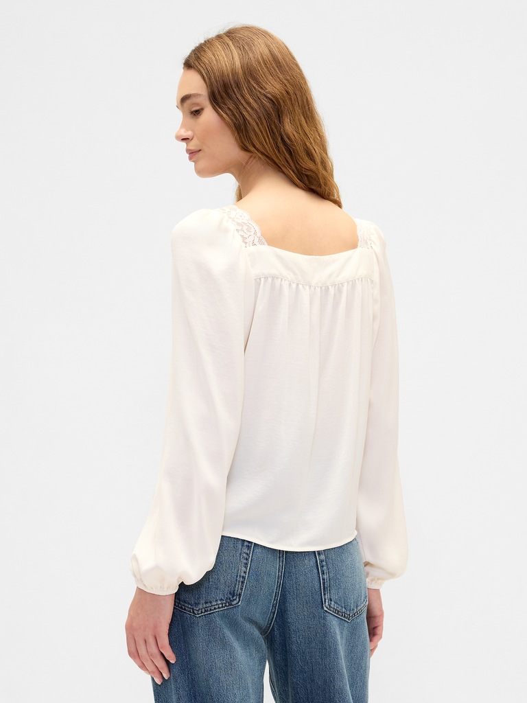 Oversized Lace-Trim Top