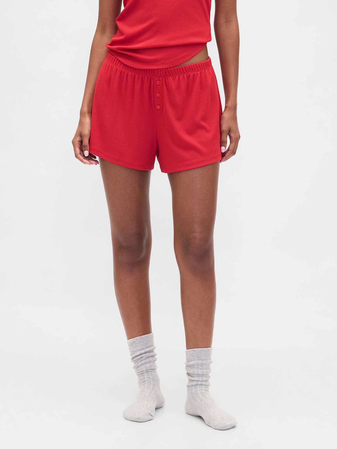 Mini Rib Relaxed PJ Shorts