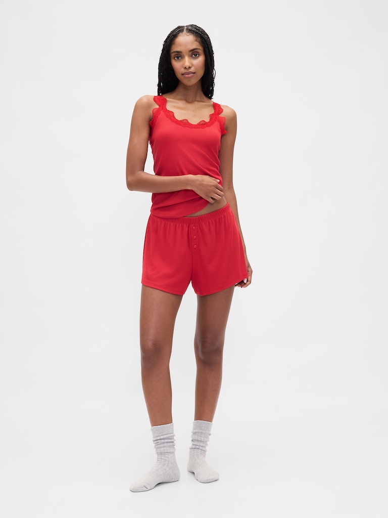 Mini Rib Relaxed PJ Shorts