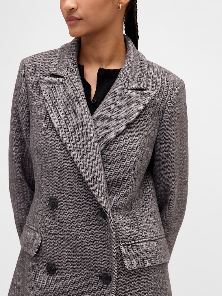 Wool-Blend Chesterfield Coat