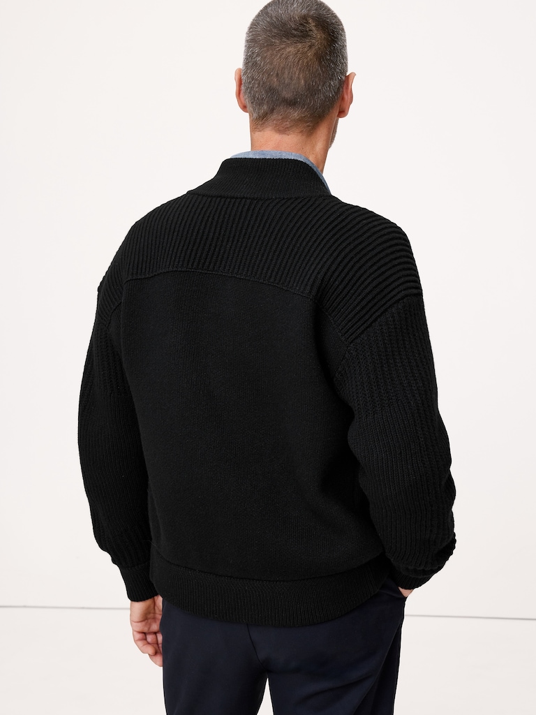 Merino-Blend Sweater Bomber