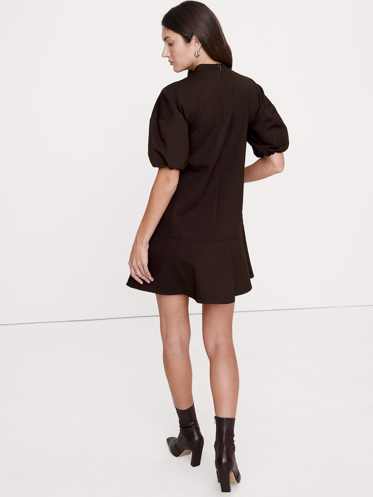 Everywhere Ponte Puff-Sleeve Mini Dress