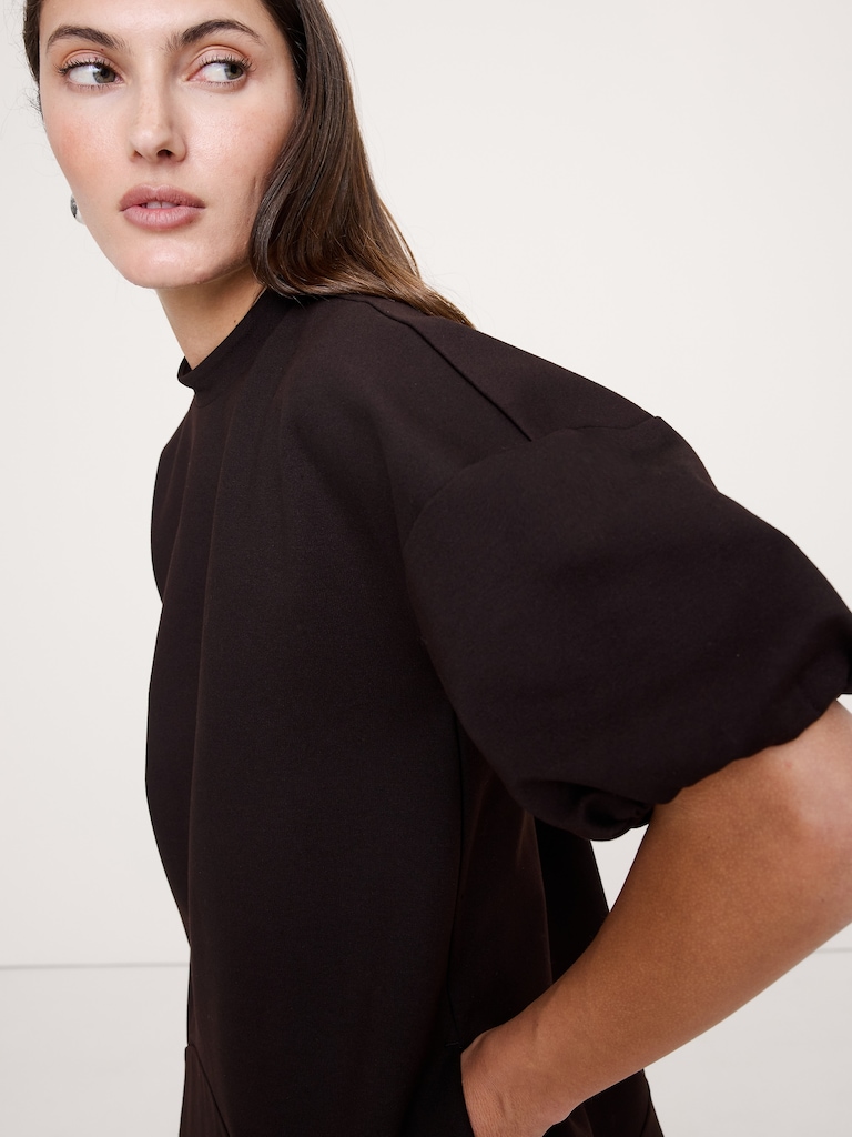 Everywhere Ponte Puff-Sleeve Mini Dress