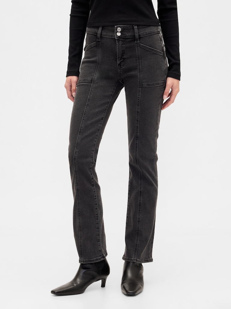 Mid Rise Universal Seamed Baby Boot Jeans