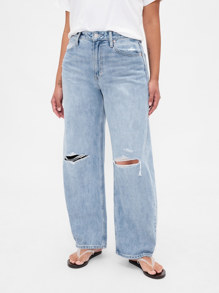 Curvy High Rise Barrel Jeans