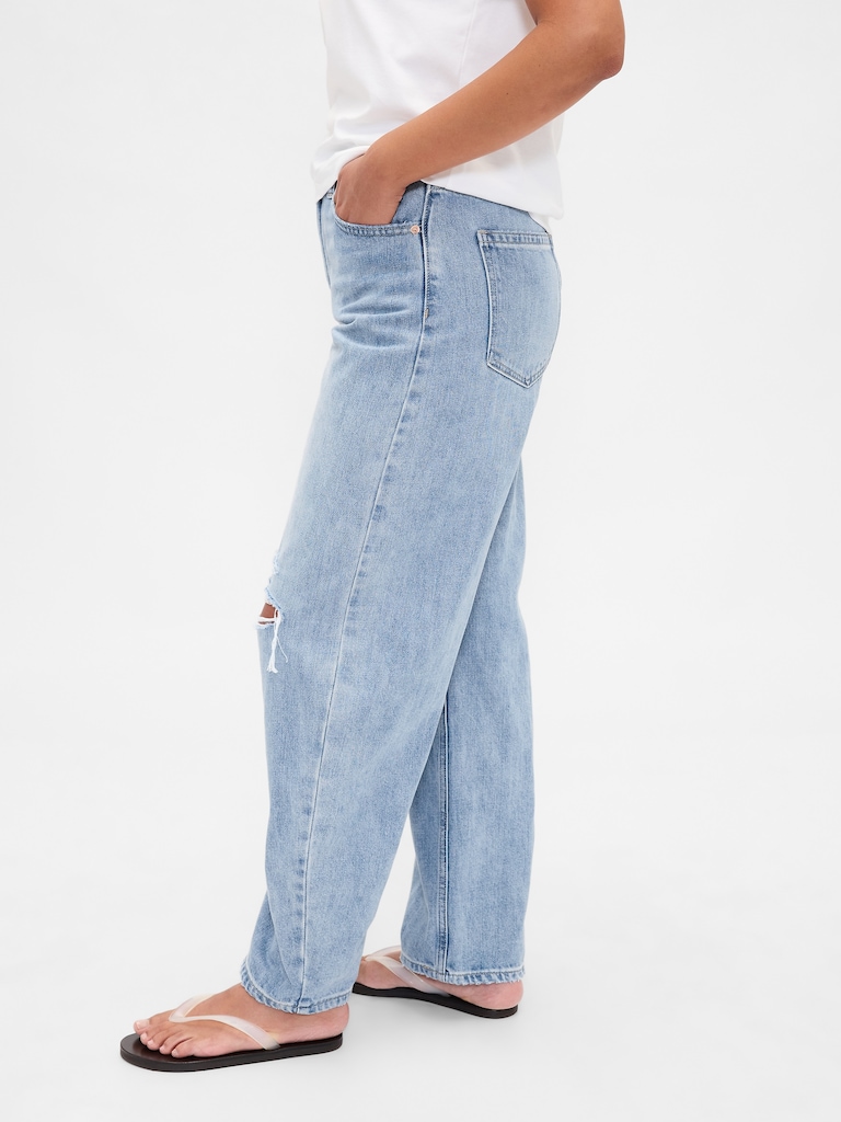 Curvy High Rise Barrel Jeans