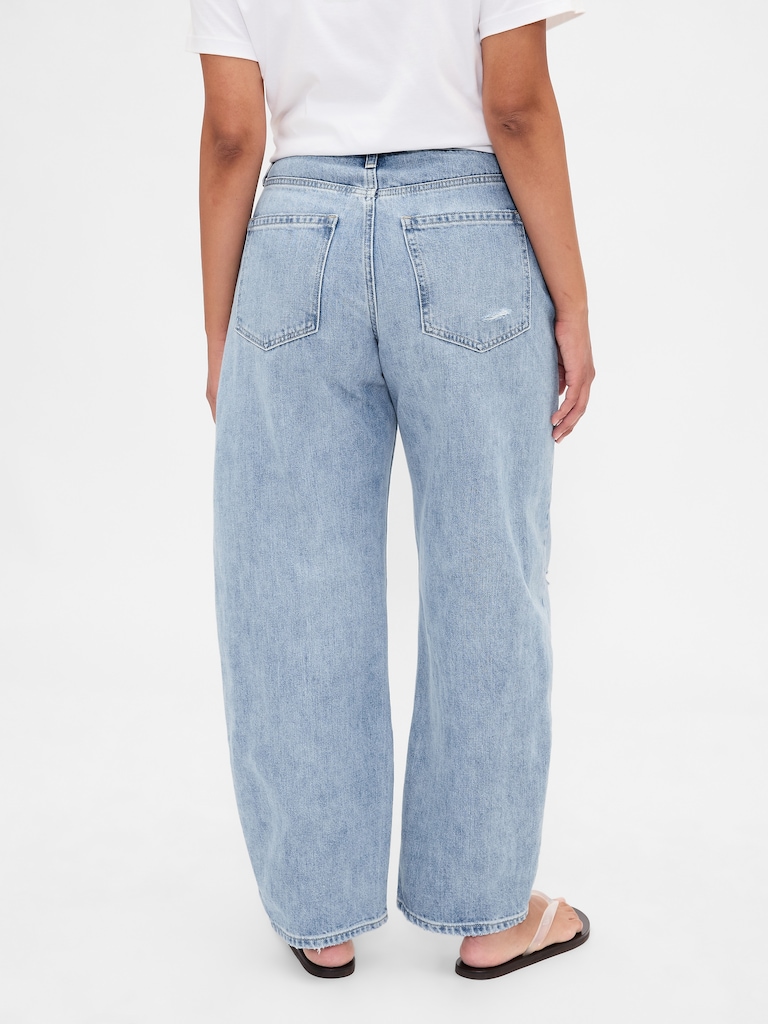 Curvy High Rise Barrel Jeans