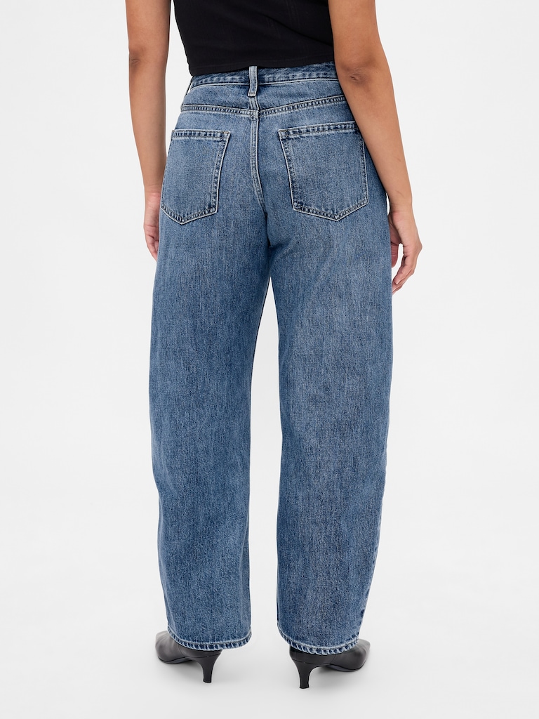 Curvy High Rise Barrel Jeans