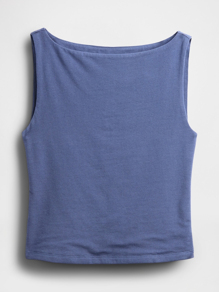 CloseKnit Jersey Boatneck Crop Tank Top