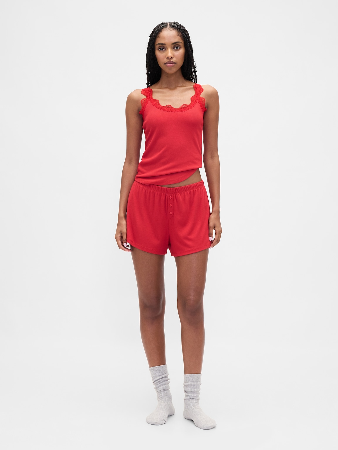 Mini Rib Lace PJ Tank Top