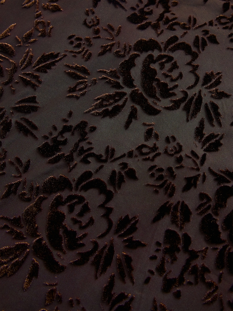 Burnout Velvet Bell-Sleeve Midi Dress