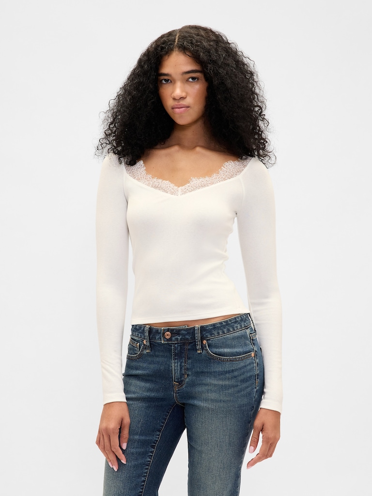 Modern Lace-Trim Top