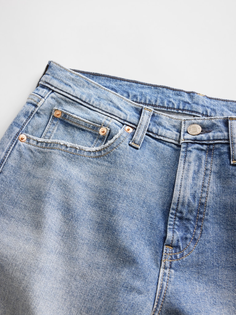Mid Rise Relaxed Straight Jeans