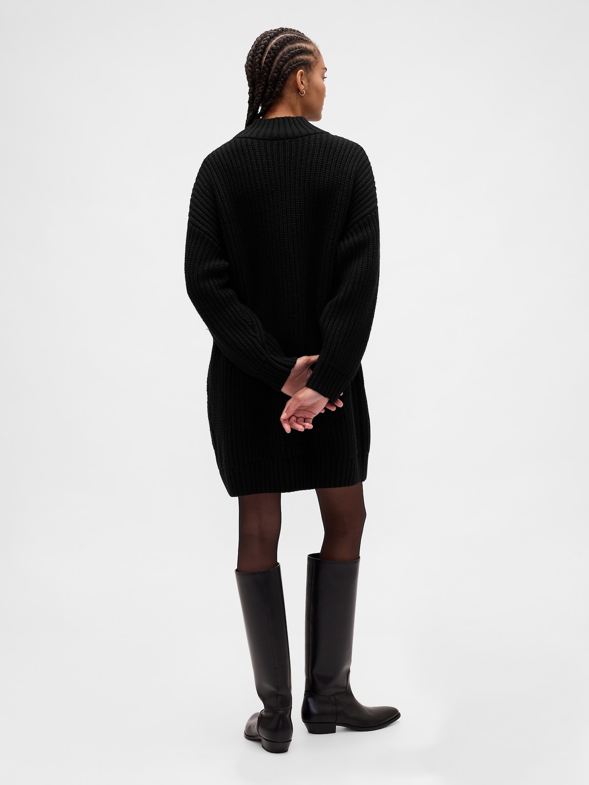 Oversized Turtleneck Mini Sweater Dress