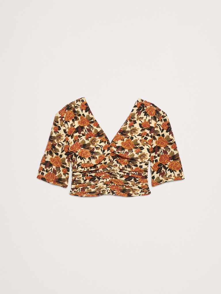 Matte Silk Ruched Top