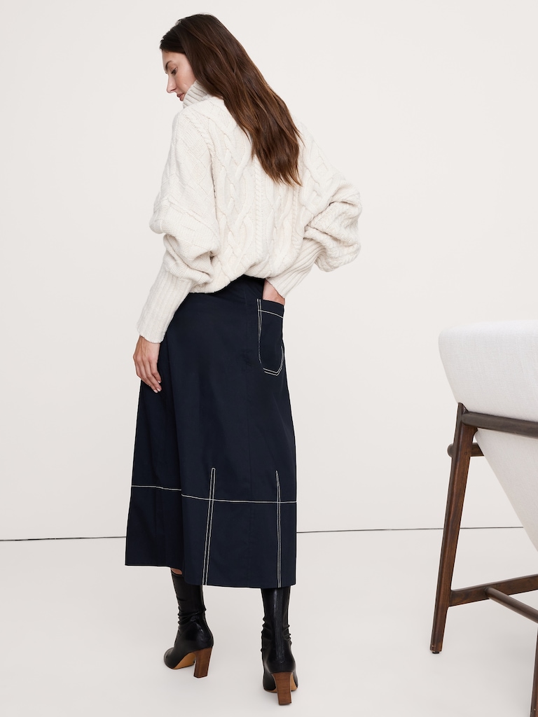 Barrel Midi Skirt
