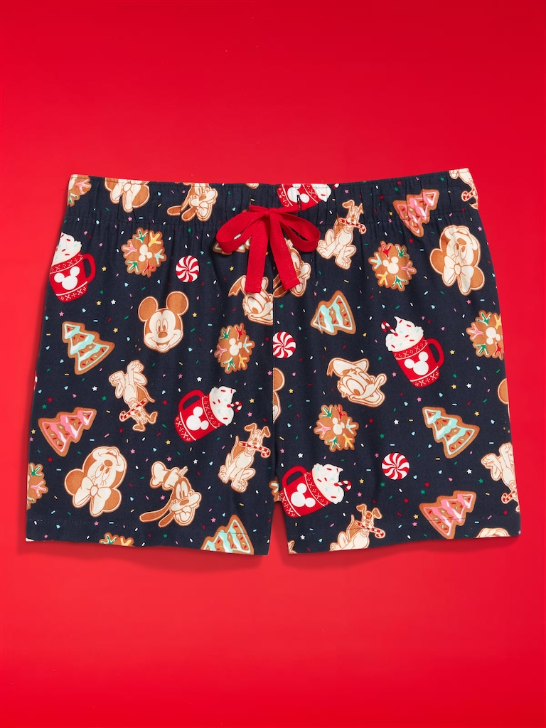 Old Navy x Disney Mickey Mouse & Friends Printed Flannel Boxer Shorts for Women