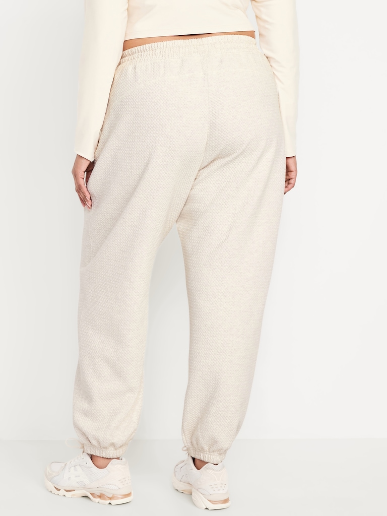 High-Waisted Dynamic Fleece Textured Sweatpants