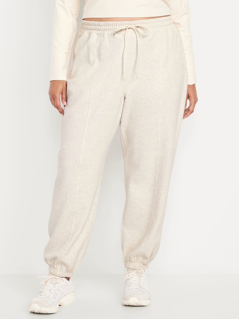 High-Waisted Dynamic Fleece Textured Sweatpants