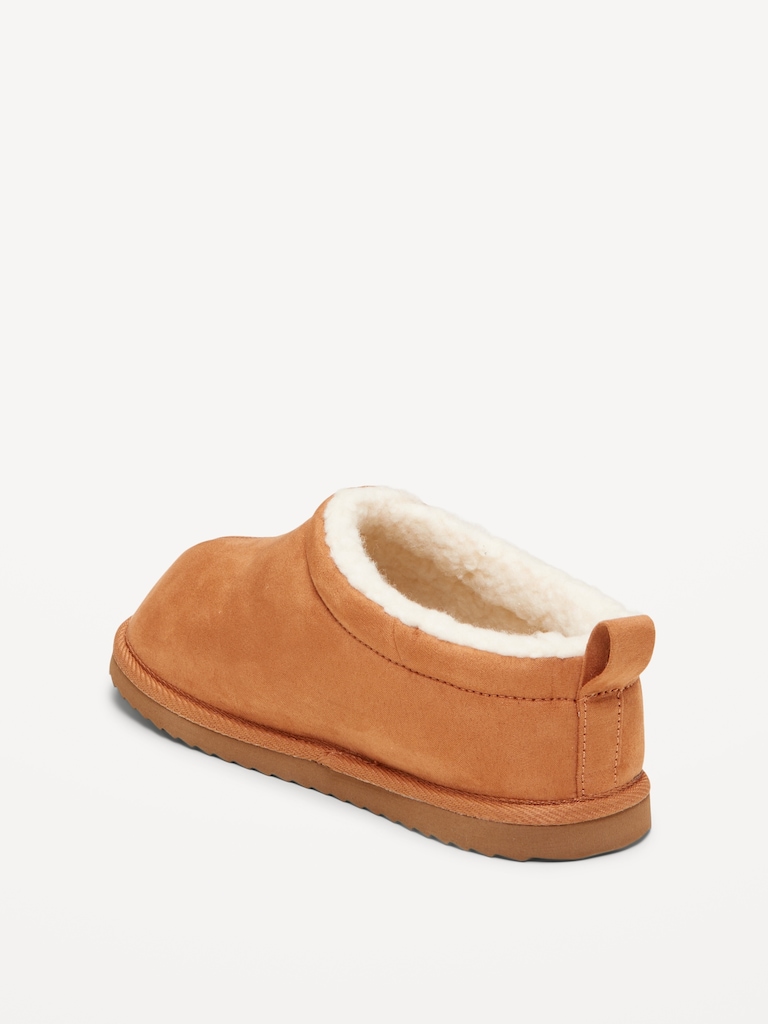 Faux-Suede Sherpa Lined Mule Slippers for Boys